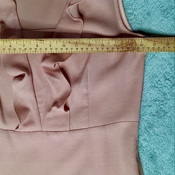 Chic Ruffled Dusty Rose Peach Sleeveless Dress for Simple Elegance US8 - Picture 6 of 10
